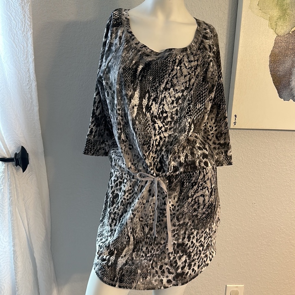 New York & Co. | Snake Skin Print Sweater Tunic Top Dress